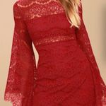 Lulus Maroon Lace Dress Photo 0