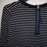 Premise  UK M Darkest Navy White Stripe Pullover Sweater Photo 3