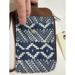 Buckle NWT  Wristlet Aztec Boho Tribal Bohemian Pocket Zipper Faux Leather Cotton Photo 2