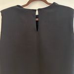 ZARA  Black Mini Dress Shift Shoulder Pads Size Medium Boxy Fit Office Minimalist Photo 6