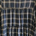 ZARA Navy Gold Plaid Shirt Dress - S Photo 9