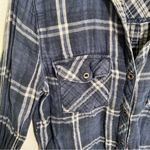 Sneak Peek Tunic Button Down Mini Dress Blue White Plaid S Photo 5