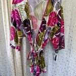 NWT Lilac & London Hawaiian Tropical Monstera Juliana Kimono Robe Shorts PJs XL Photo 0