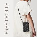Free People Let’s Dance Phone Crossbody Bag Black Floral Leather NWOT Photo 1