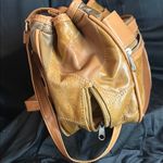 Leather Umbrella Patchwork Bag Tan Photo 8
