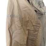 Columbia  Jacket Ramie Cotton Beige Full Zip drawstring Light Rain Jacket SZ M Photo 3