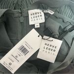 Herve Leger NEW NWT  Strappy Tiered Fringe Gown In Willow Green Photo 12