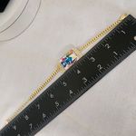 Gold Stainless Steel Bracelet Glass Stitch Image Blue Photo 5