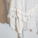 Denim & Supply Ralph Lauren  Cream Boho Ruffle Blouse with Tassel Tie Size Small Photo 2