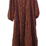 Kervology Plus Size Dipsy Floral Rust and cream Prairie Boho Midi Dress Nwot Photo 1