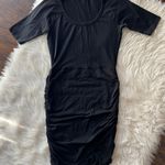 Athleta Seeker Ruched Scoop Neck Black Dress Photo 1