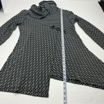 Ali Miles Blouse Women SZ Small Black White Cowl Neck Tunic Top Art To Wear Photo 6