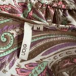 Elan  Sanibel Beach Romper Tan Pink Paisley Shorts One Piece Vacation Resortwear Photo 1