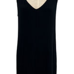 Reformation Jeans Mini Tank Dress Ribbed Double V-Neck Black Tencel Size Large Photo 0