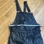 RED SAKS FIFTH AVENUE vegan leather shorts overalls size large Black Photo 3