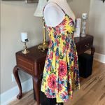 Xhilaration Spaghetti Strap Fit and Flare Honeycomb Yellow Floral Sundress New Photo 5