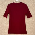 NWT Spao top Korean brand women’s ribbed shirt medium burgundy top stretch Red Size L Photo 1