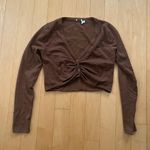 Princess Polly brown long sleeve crop top Photo 0