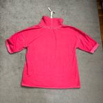 Sundance Bexley French Terry Short Sleeve Sweatshirt Funnel Neck Red Size M Photo 2