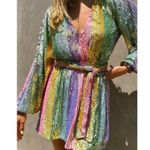 Show Me Your Mumu Wear Me Out Dress In Rainbow Stripe Sequins XS Photo 1