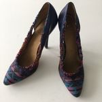 joe's jeans Joe’s Aztec fabric 3” heel pumps leather sole Frayed Fringed Womens Size… Photo 1