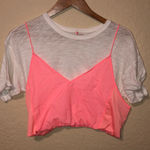 FP Movement by Free People Pink and White Crop Top Photo 0