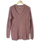 American Eagle Outfitters Deep V-Neck Sweater Womens M Pink Cozy Feminine Photo 1