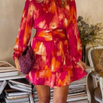 Pink And Orange Manae Dress medium NWT Red Photo 0