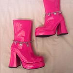 Sugar Thrillz Pink and Silver Platform Boots Size 7 Photo 0