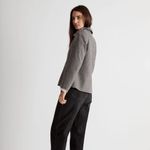 Madewell Crop Dorset Blazer Gray Geo Herringbone Size Large Photo 3