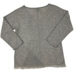 AMICI Pure Gray Grey V Neck 100% Cashmere Fringe 3/4 Dolman Sleeve Sweater SMALL Photo 2