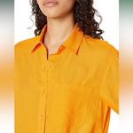 The Drop Linen Shirt Dress XL Mango Orange Button Up Photo 2