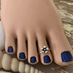 Sterling Silver Flower Toe Ring Oxidized Silver Photo 0