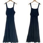 Free People Self Worthy Jumpsuit Black Crinkled Tiered Wide Leg Sleeveless M Photo 1