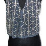 Free People  Atlantis Metallic Embellished Grey Swing Crop Tank Size XS Photo 10