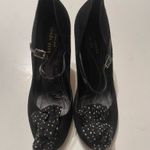 Kate Spade Black Suede Heels with Polka Dot Bow - Size 7 - EUC Photo 2