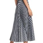 Rachel Zoe Black & White Gingham Plaid Pleated Midi Skirt 6 Photo 0