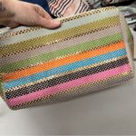 Shiraleah  Amelia Pink Gold Striped Straw Beach Bag Tote Purse Boho Vacation Photo 7