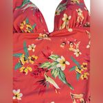 AQUA SWIM Ruched Coral Floral One Piece Swimsuit Size M Photo 4
