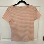 Calvin Klein small women’s blouse blush pink textured material short sleeve Photo 0