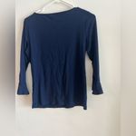 Ralph Lauren Navy Blue Top Size L 3/4 Sleeve Casual Shirt Photo 4