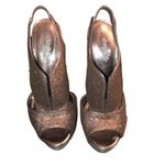 Charlotte Russe  Cookie Heels. Glitter bronze. Size 6 Photo 2