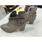 Charlotte Russe Womans Buffy Taupe Faux Leather Strappy Heel Ankle Boots 10 Photo 2