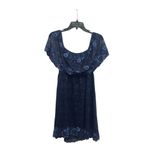 Soma  Lace Off The Shoulder Sleep Chemise Size XL Slip Dress Nightie Blue Photo 2