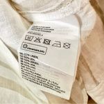 H&M NWT Oversized White Tan Striped Button Down 100% Linen Shirt Photo 4