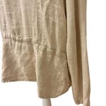 Flax  Beige Cream Button Up Top 100 Percent Linen Women's Size Large Lagenlook. Photo 3