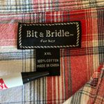 Bit & Bridle Sleeveless Western Tank Button Multicolor Red Plaid Shirt Womens Photo 6