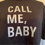 SheIn Black Cropped Graphic Tee Call Me Baby Y2K Streetwear Festival Top Small Photo 2