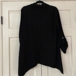 Soma Button Up Coverup Tunic Roll Tab Long Sleeve Black Gauze Gauzy Size XL Photo 6