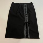 BCBGMAXAZRIA  Black Lace-Up Faux Leather Trim Pencil Skirt Women’s Size 4 Photo 1